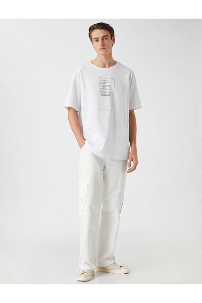 Koton Κοντό μανίκι με στάμπα T-Shirt με λαιμόκοψη