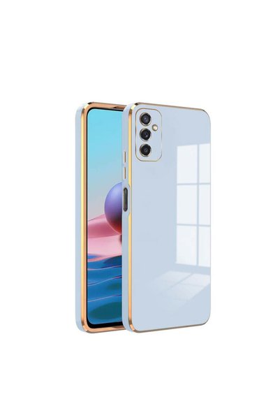 Zebana Samsung Galaxy A14 Compatible Case Golden Silicone Case Light Blue
