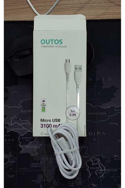 OUTOS Mi̇kro 3100 Mah Şarj Kablosu