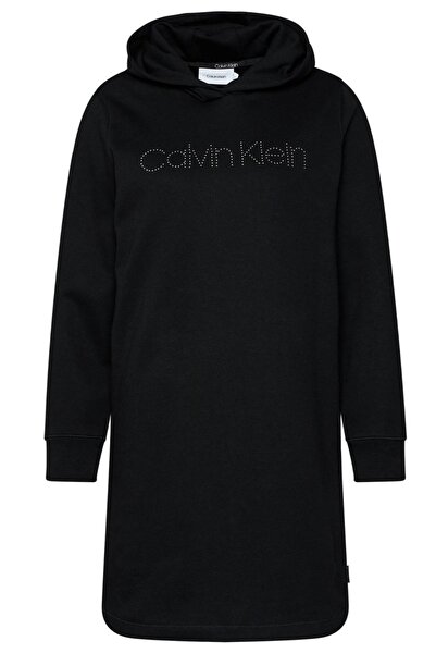Calvin Klein ck Kapşonlu taş baskılı Elbise