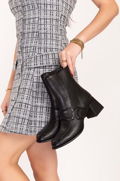 Gondol Cizme elegante de damă din piele naturală cu toc gros Ss.145