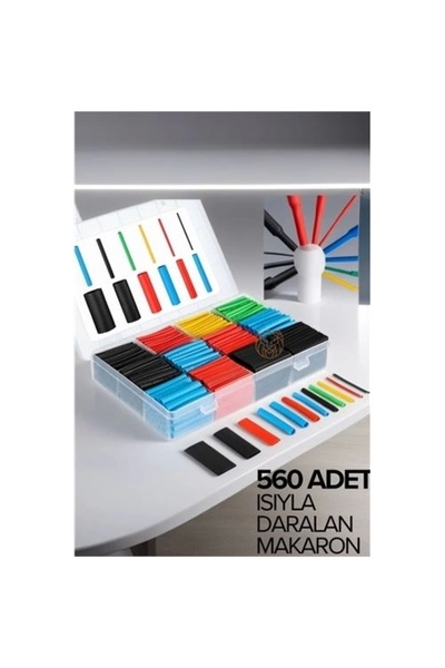 Transformacion 560 Adet Isıyla Daralan Makaron Kablo Koruyucu Kılıf