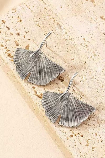 KYOLA DESİGN Ginkgo Leaf Silver Women Earrings