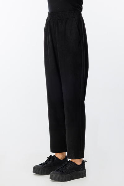 Ekol Μαύρο βελούδινο παντελόνι Lycra