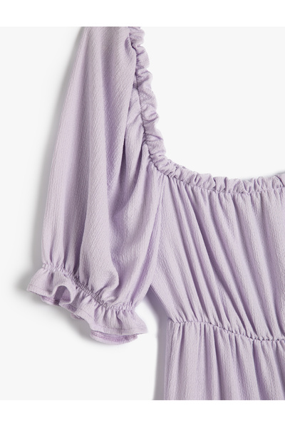 Koton Katlı Midi Boy Elbise Balon Kol