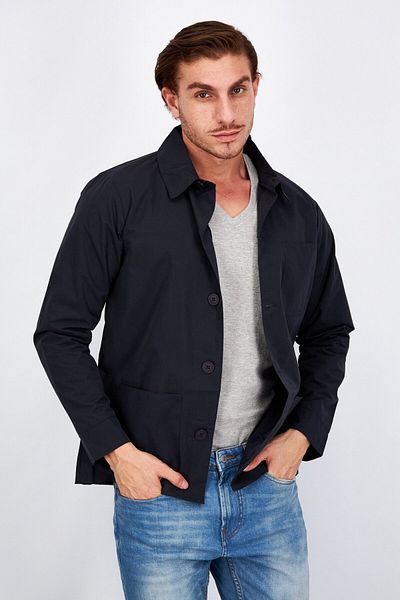 French Connection Men Regular Fit Solid Long Sleeves Casual Shirt, Navy