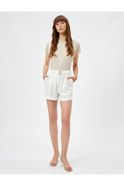 Koton Crop T-Shirt Bat Sleeve Crew Neck