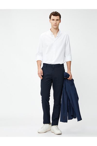 Koton Slim Fit Shirt Classic Collar Long Sleeve Buttoned Non Iron