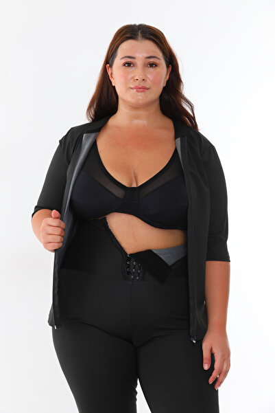 İNCEYAŞAM Ince Yaşam Sauna Termal Takım Fermuarlı Body Tayt Takım %100 Terlem...