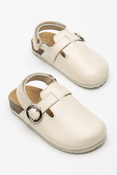 Beybium Παιδικά σανδάλια Sabo από γνήσιο δέρμα με σόλα από φελλό κρέμα