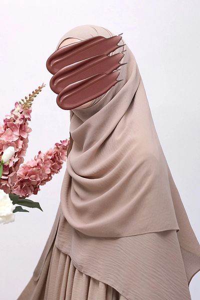 Lemaye شال ستون كاز كريب كبير الحجم