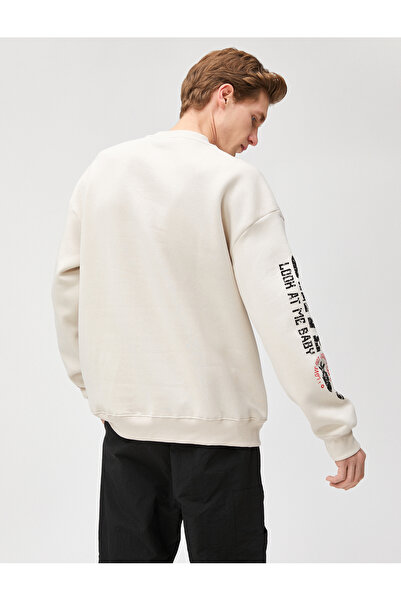 Koton College Oversize Φούτερ με λαιμόκοψη με στάμπα