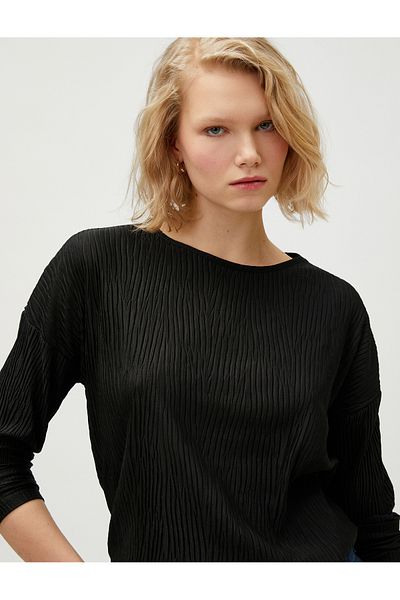 Koton Tricou cu mânecă lungă cu gât barcă