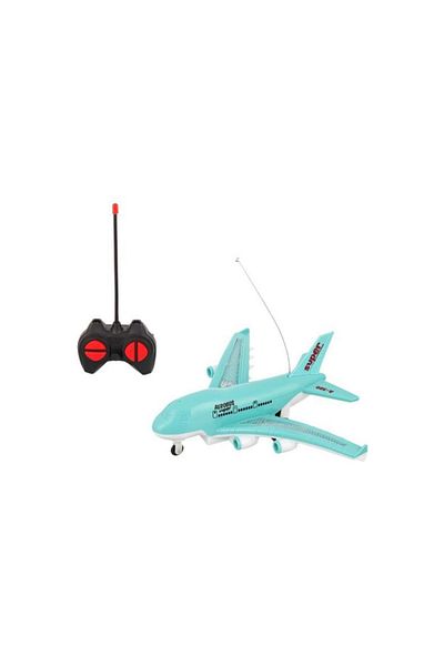 Tıfıl Toys طائرة لعبة مضاءة ممتعة باللون الأزرق تعمل بالتحكم عن بعد