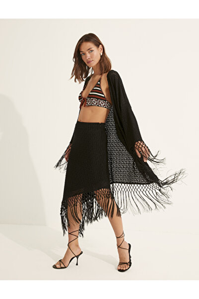 Koton Melis Ağazat X Koton - Μίντι Φούστα με Λεπτομέρεια Φούντα