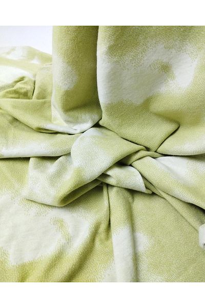 Kumaş Parça Πράσινο Εκρού Μαλακό Πλεκτό - Πλάτος 130cmx125cm
