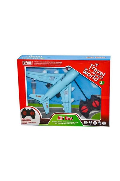 Tıfıl Toys طائرة لعبة مضاءة ممتعة باللون الأزرق تعمل بالتحكم عن بعد