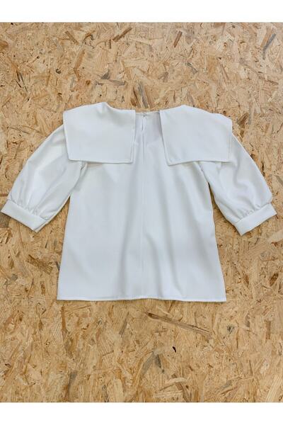 KÜÇÜĞÜM BUTİK White Collar Crepe Blouse