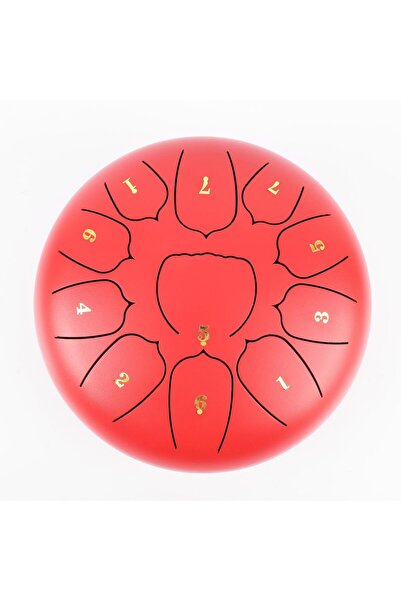 JWIN Jtn-1011 10 Inç 11 Ses Ton Çelik Handpan Tongue Drum Davulu - Kırmızı