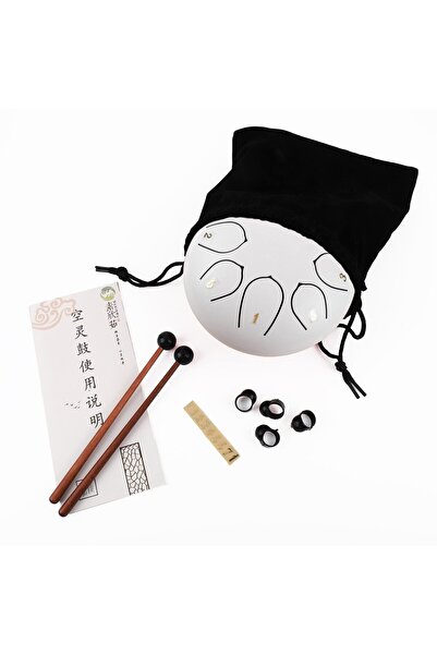 JWIN Jtn-68 6 Inç 8 Ses Ton Çelik Handpan Tongue Drum Davulu - Beyaz