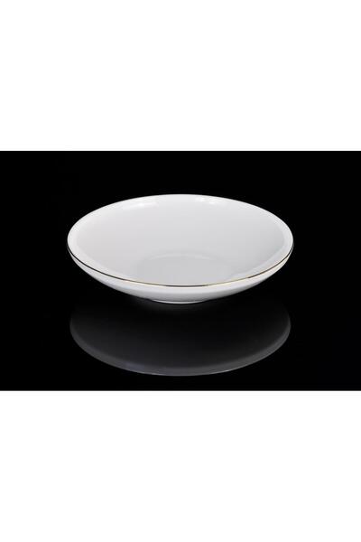 Aryıldız 21 cm Real Cream Colored Hazel Dinner Plate - Gold
