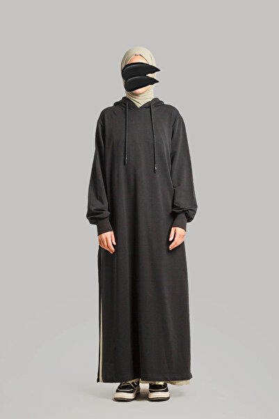 Lemaye Siyah Düz Kapşonlu Sweat