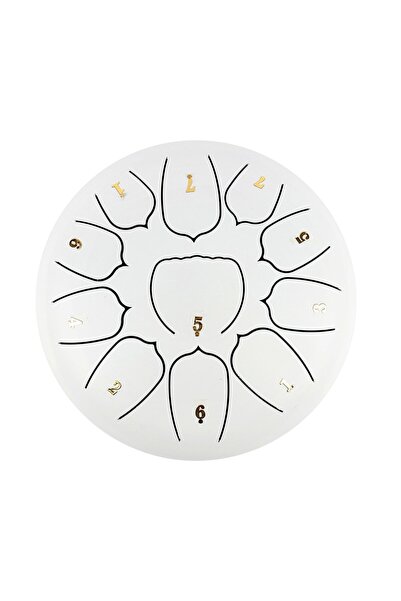 JWIN JTN-1011 10 Inç 11 Ses Ton Çelik Handpan Tongue Drum Davulu - Beyaz