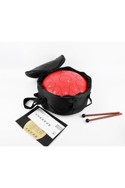 JWIN JTN-1213 12 Inç 13 Ses Ton Çelik Handpan Tongue Drum Davulu - Kırmızı