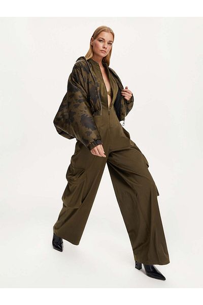 Nocturne PATTERNED SATIN BOMBER JACKET