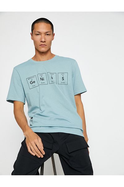 Koton Basic T-Shirt Crew Neck Slogan Τυπωμένο