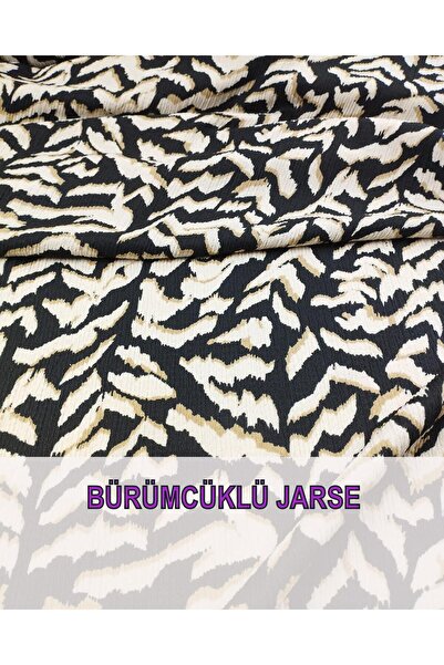 Kumaş Parça Tricou cu volan de culoare crem maro negru - Latime: 150