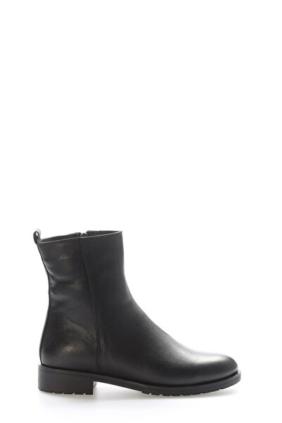 TUGERDİ Tugerdi Siyah Hakiki Deri İçi Kürklü Fermuarlı Termo Taban Klasik Kadın Bot TG09257112611040