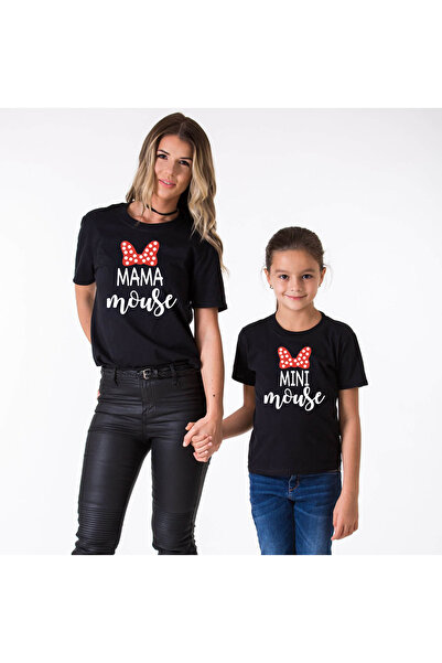 BB T SHIRTS Tricou Mamă Fiică Combinație Bumbac Imprimat Mouse Primul Tricou de calitate