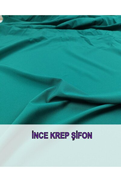 Kumaş Parça Темно-зелений креп-шифон - Довжина: 140