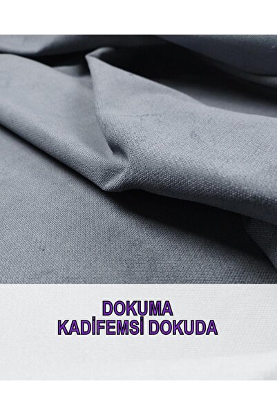 Kumaş Parça Сірий товстий оксамитовий тканий матеріал - Ширина: 140