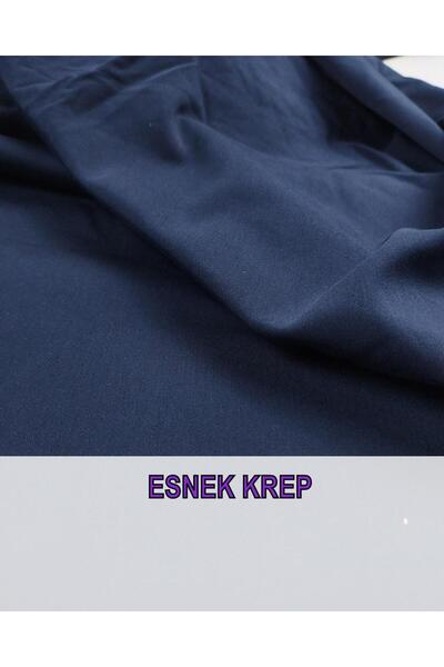 Kumaş Parça Lacivert Esnek Krep - En: 120
