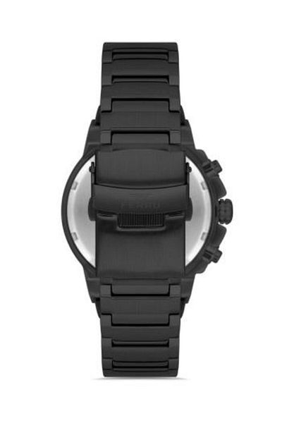 FERRO Black Color Function Sport Case Men's Wristwatch with Metal Band