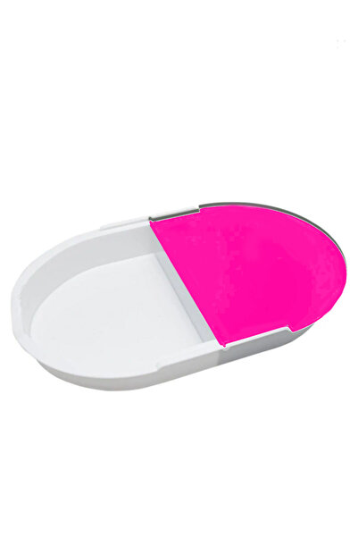 BALBAN TİCARET لوح تقطيع بغرفة مزدوجة من Decobella - أبيض مع غطاء وردي