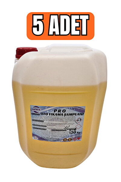 Apex Profesyonel Fırçasız Oto Yıkama Şampuanı 20 kg x 5 | Cilalı Temizlik & M...