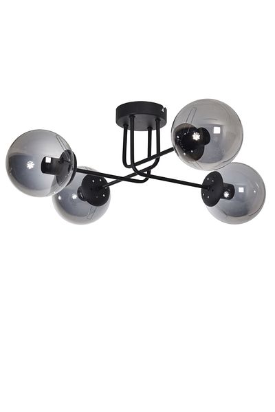Modavize Sapphire Modern Design Living Room Bedroom Kitchen Black Color Smoked Glass 4-Piece Chandelier