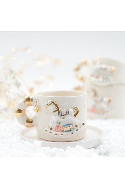 Pernotte Handmade 24K Gold Plated Carousel Turkish Coffee Cup