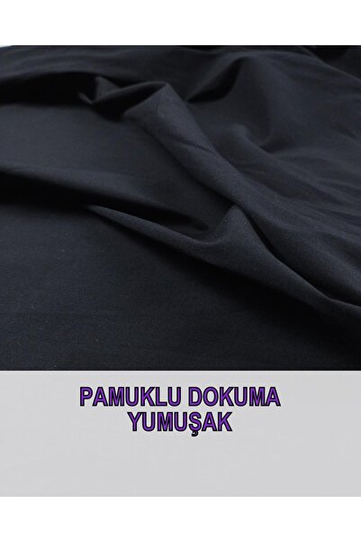 Kumaş Parça Чорна бавовняна тканина - Ширина: 140