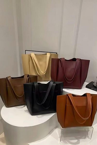 BAHELS Γυναικεία Bitter Brown Tote Γυναικεία τσάντα ώμου μεγάλου μεγέθους με φερμουάρ