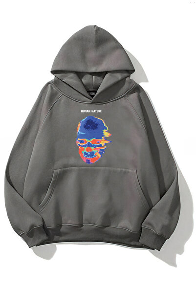Unisex Sweatshirt Human Nature Baskılı Hoodie