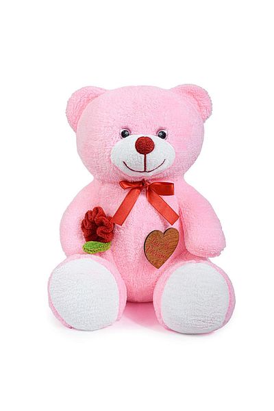 Özgüner Oyuncak 75 Cm Cute Teddy Bear Holding a Rose in Her Hand (You Are Good)