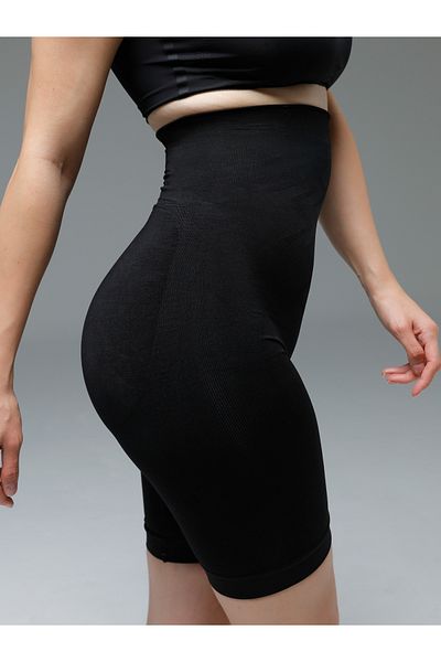 MİSTİRİK Irena Model Plus Size Push up and Firming Mini Corset Shorts Black Color