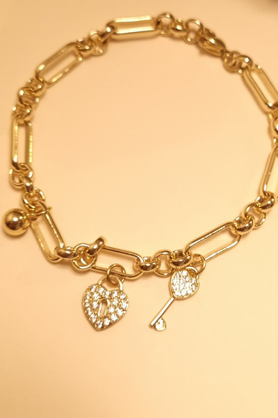 ayışığı Xuping Steel Stone Heart Bracelet