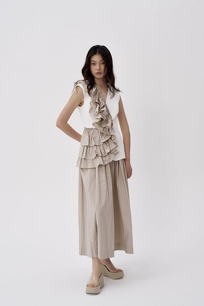 MİANOTTE Stone Detailed Parachute Fabric Skirt - Pocketed
