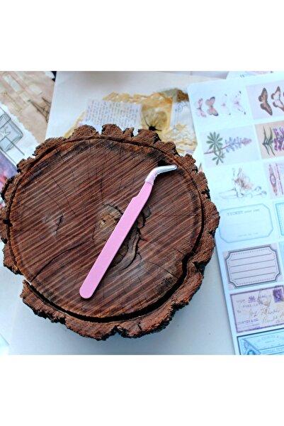 TRENDİN YOLU Eğri uçlu pembe sticker cımbızı etiket bullet journal