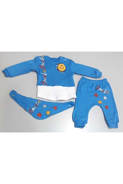 Sönmez Baby SMİLE MEVSİMLİK FULARLI ÜÇLÜ BEBE TAKIMI